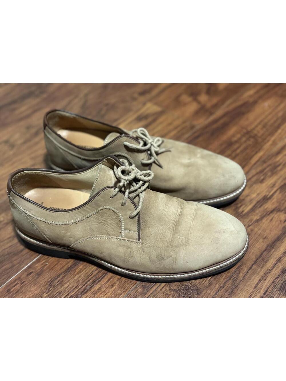 Johnston & Murphy Men’s Lambskin Leather Oxford Dress Shoes Taupe